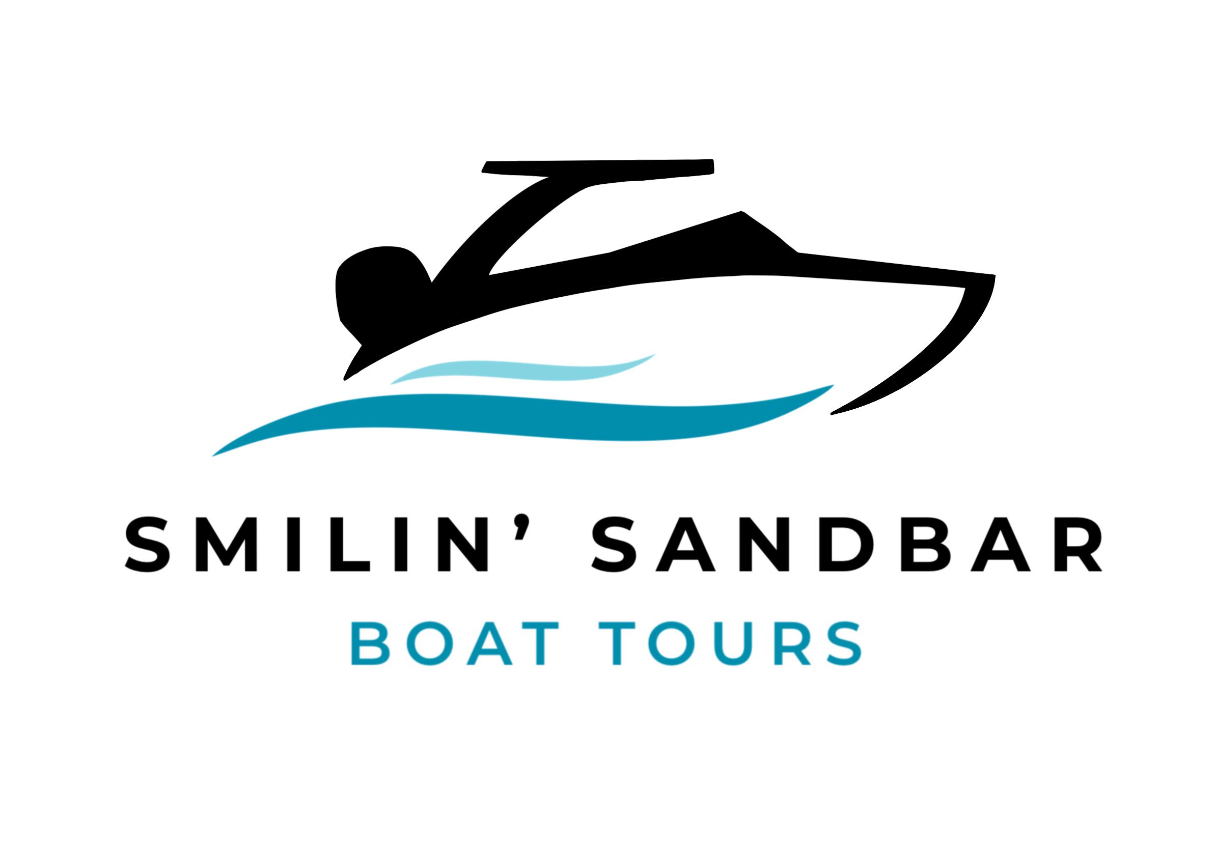 White Background Smilin' Sandbar Boat Tours Logo